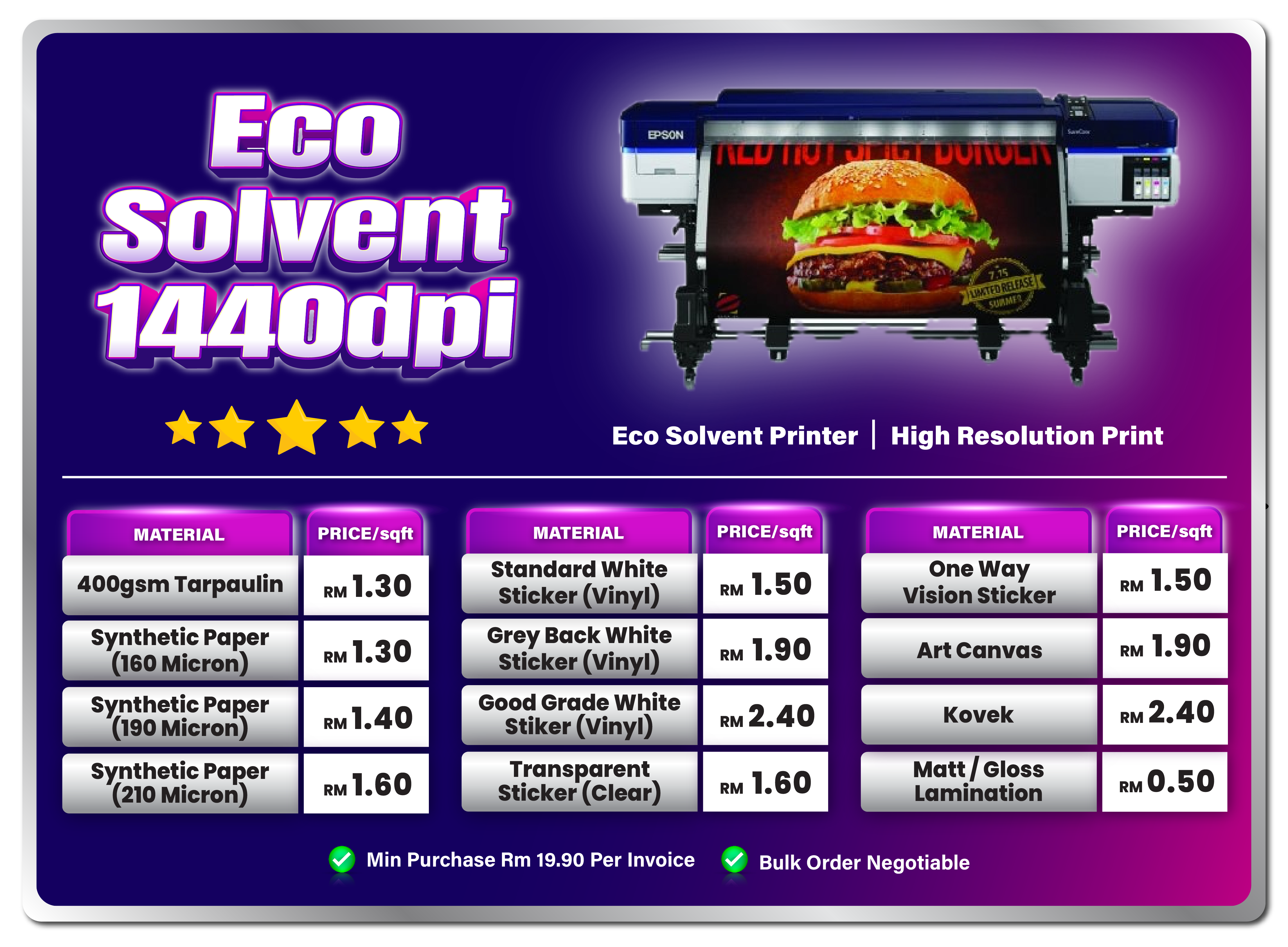 Printing Price